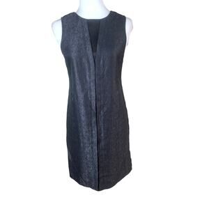 Calvin Klein Size XS Women's Shift Dress Gray Black Sleeveless Workwear Minimal